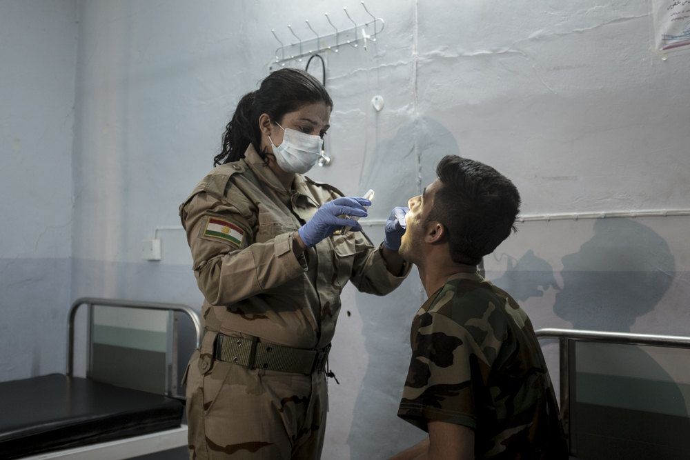 Jaira Pantajo a Brazilian Peshmerga volunteer in the Daquq front line, southern Kirkuk, May 15, 2016. (Photo: Kurdistan24/Alexandre Afonso)